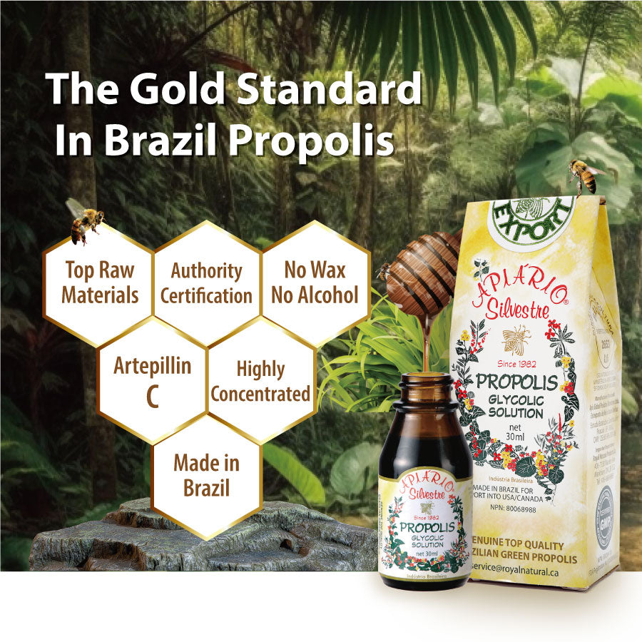 Family Value Pack* Free Shipping*25 Bottles of Apiario Silvestre Brazilian Green Bee Propolis Glycolic Extract-Non Alcoholic, Wax Free, Sugar Free