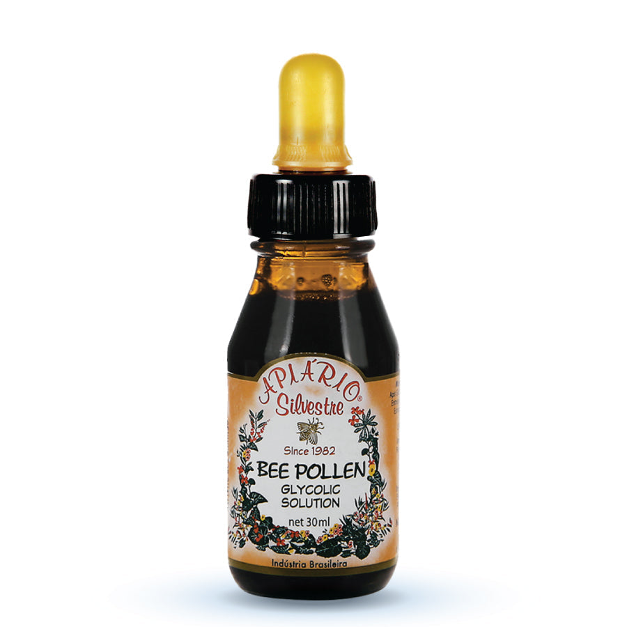 3 Bottles of Apiario Silvestre Brazilian Bee Pollen Liquid Glycolic Extract -Non Alcoholic, Wax Free, Sugar Free