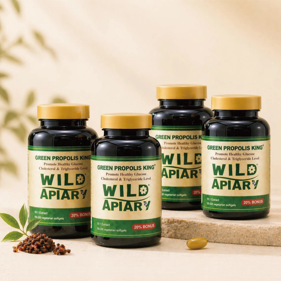 Wild Apiary Brazilian Green Propolis King Capsule | 10:1 Concentrated Formula| Daily Wellness Support