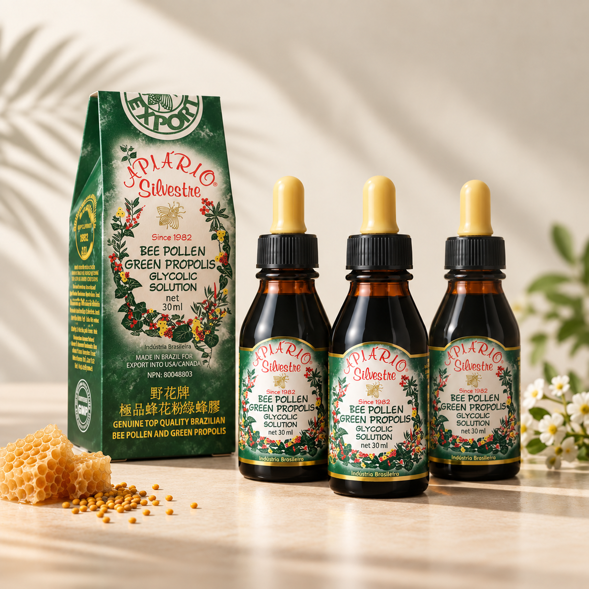 野花牌蜂花粉绿蜂胶｜雙效配方 強化身體保護力｜30ml