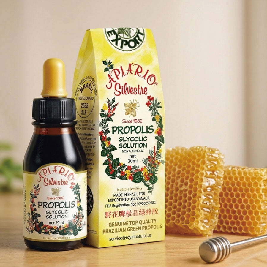 Natural Immune Support Drops | Apiário Silvestre Brazilian Green Propolis 30 mL | Alcohol-Free