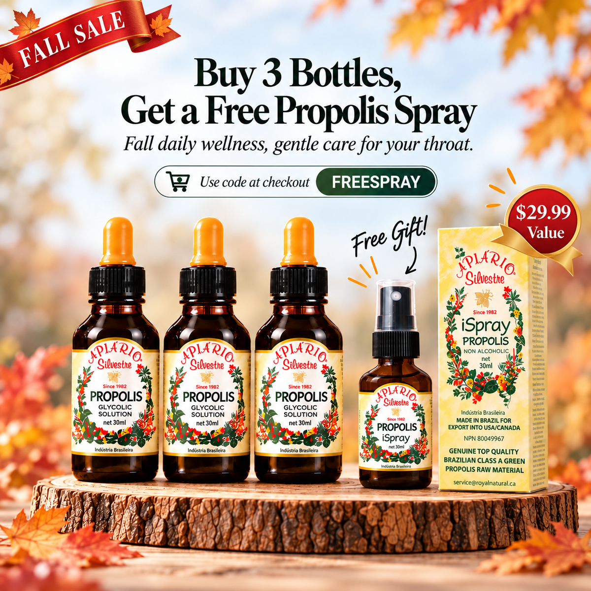Limited-Time Bundle | Apiário Silvestre Brazilian Green Propolis 30ml-Your Premium Daily Choice
